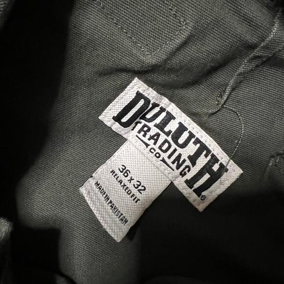 Duluth Trading Pants Mens 36 x32 Green Flex Fire Hose Cargo Work - Picture 7 of 13